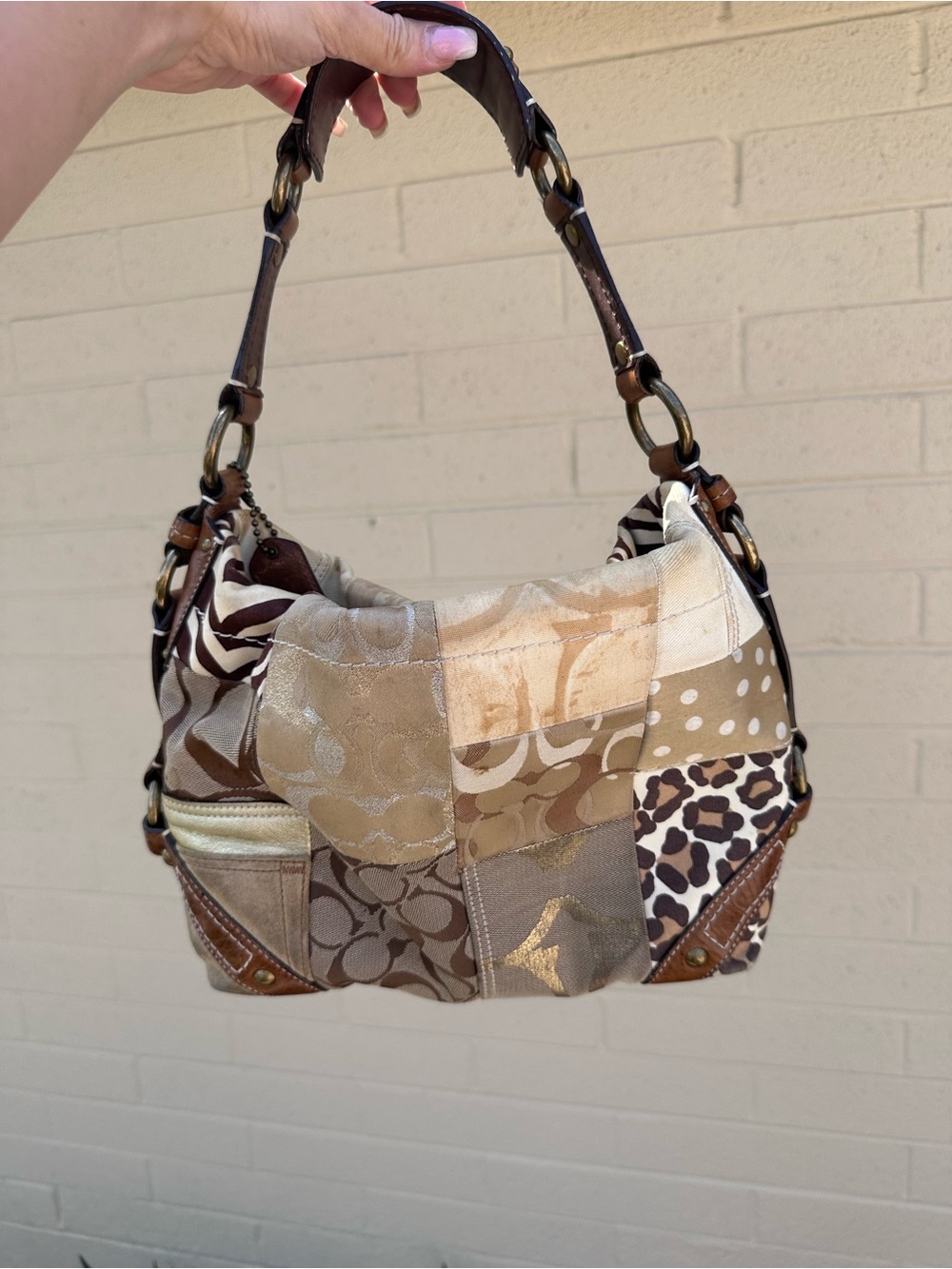 Coach Carly Patchwork bag 2007 Neutral Shoulder Bag - Tan & Brown
